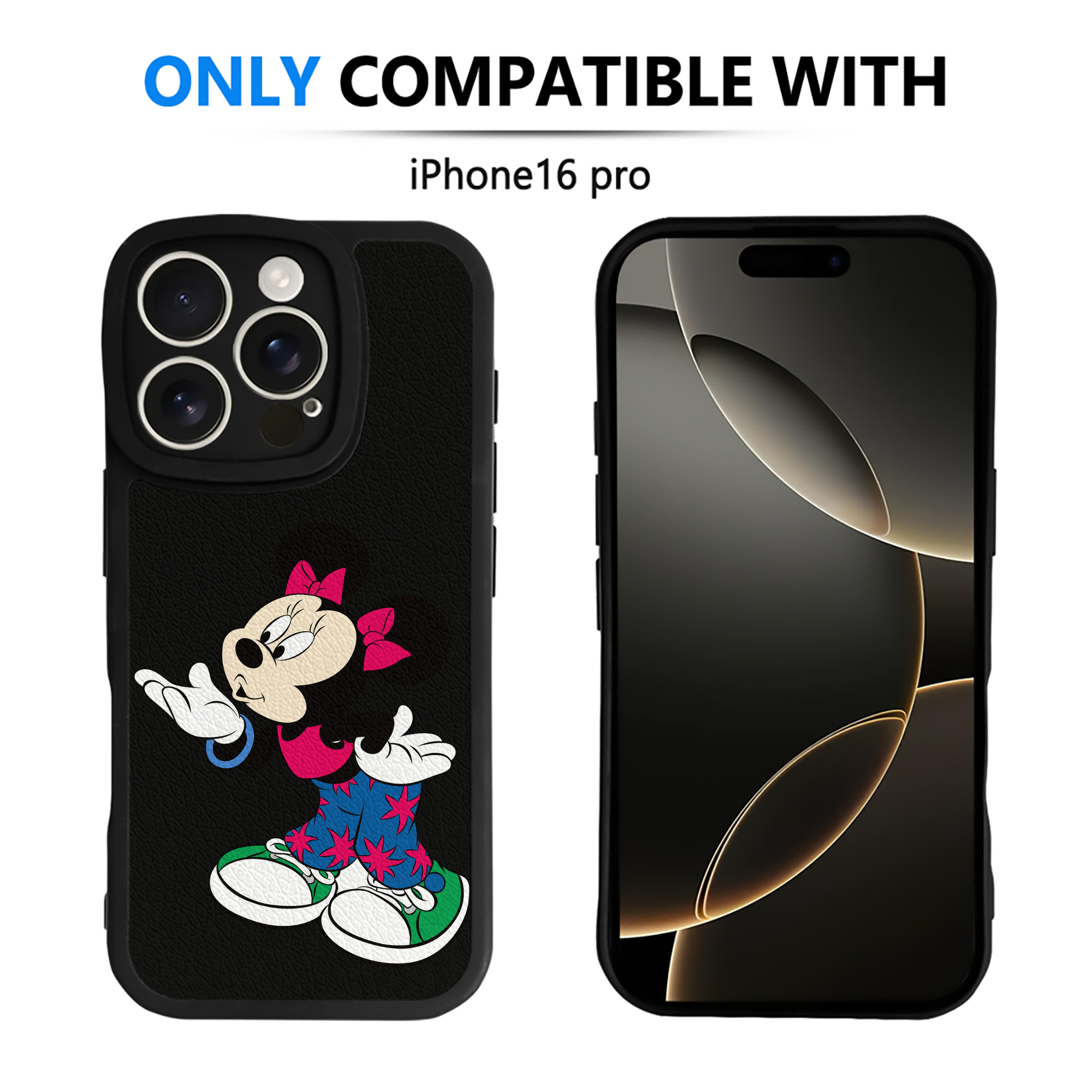 （画像用） ミッキーマウス Mickey Mouse 【iPhone 16シリーズ対応】シリコンスマホケース（レザー調） 材質：シリコン